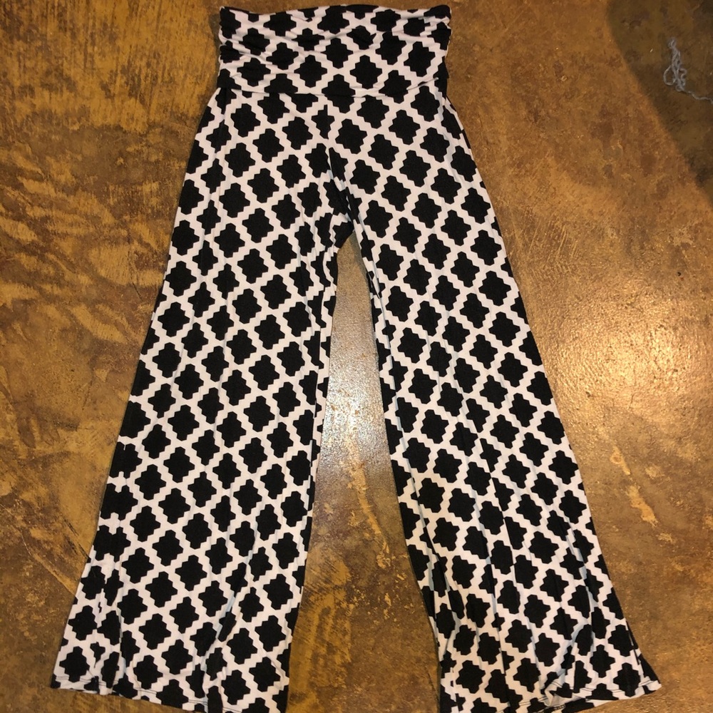Black and White Flowy Pants